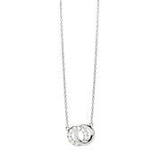 Mabina Girocollo in argento con doppio cerchio e zirconi 553833